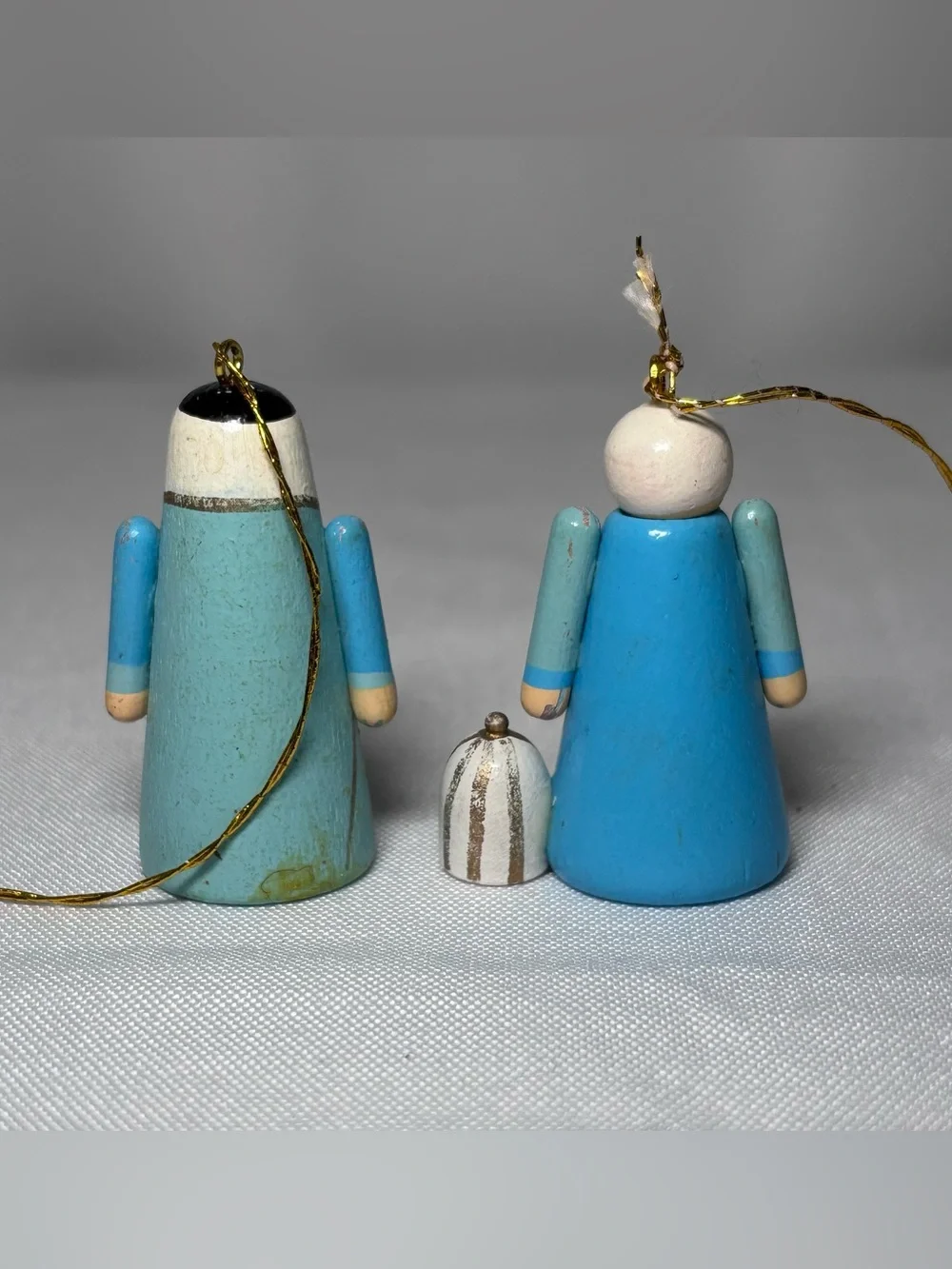 Vintage Hand Painted Wooden Mini Christmas Ornaments